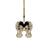 Zodiac Gemini Golden Twins charm with enamel embellishment