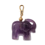 Frost Fine Amethyst Elephant Charm - 14k Gold