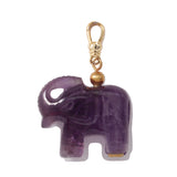 Frost Fine Amethyst Elephant Charm - 14k Gold